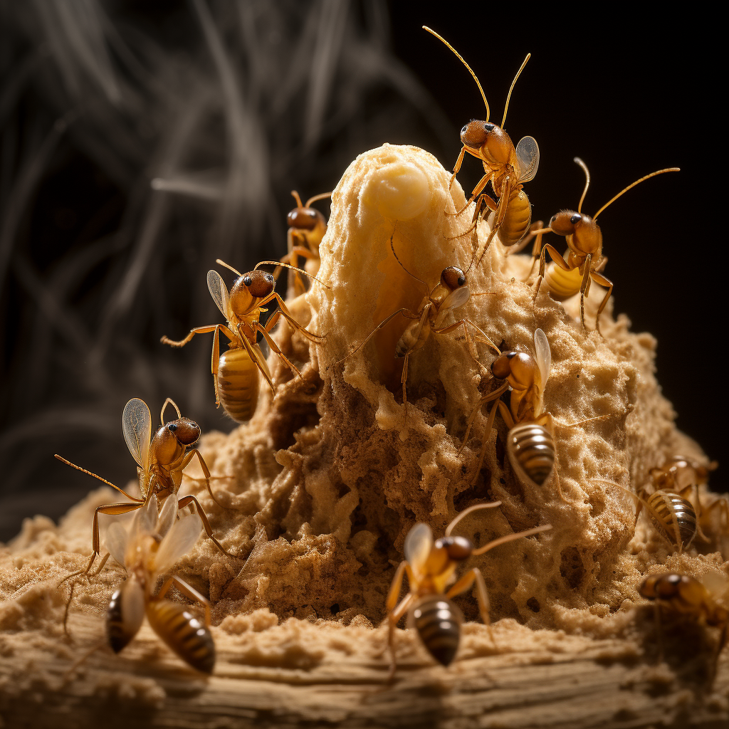 Image of active termite infestation