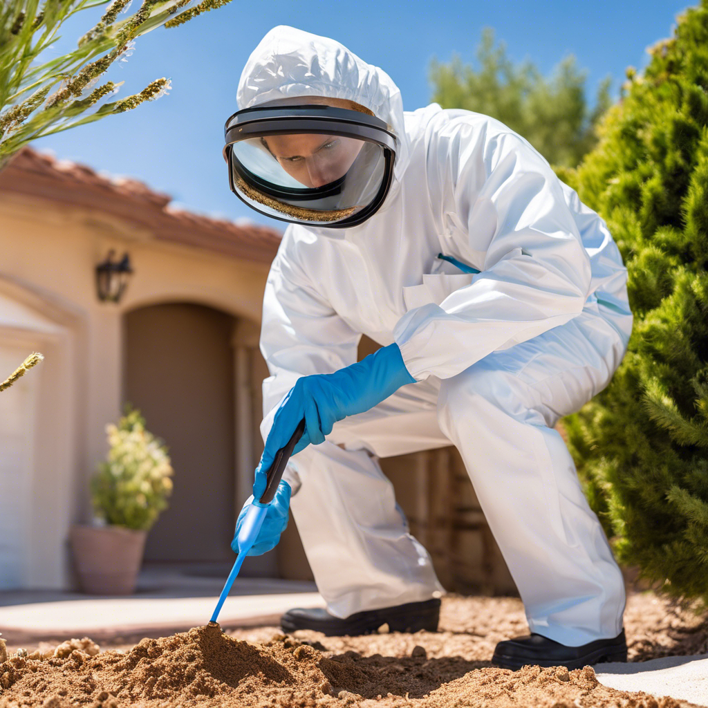 An image showcasing a professional pest exterminator in St
