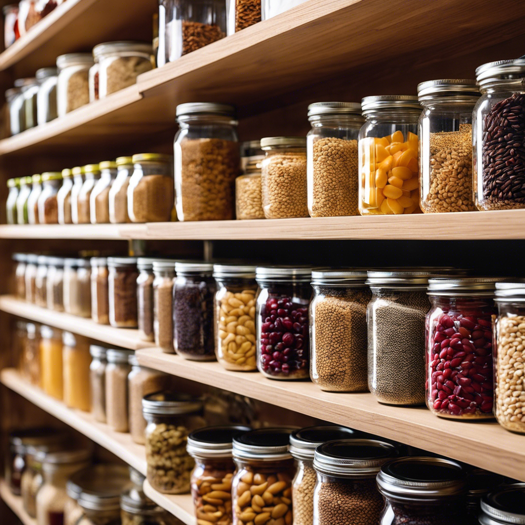 An image showcasing a well-organized pantry with tightly sealed containers of grains, cereals, and dried fruits, shelves lined with neatly arranged canned goods, and a spotlessly clean refrigerator, emphasizing the importance of proper food storage to prevent pest infestations in St