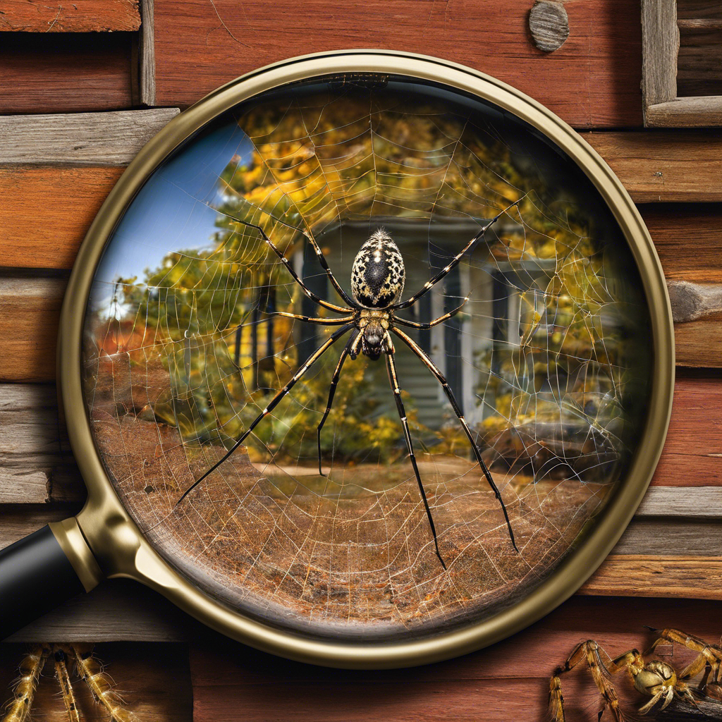 An image featuring a magnifying glass focusing on a variety of common spiders found in St