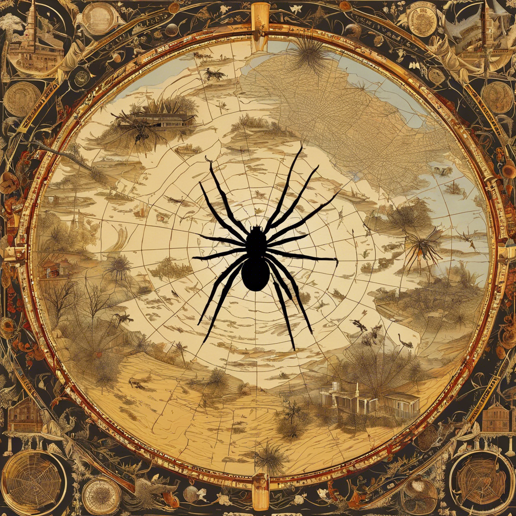 E an image of spiders crawling over a map of St